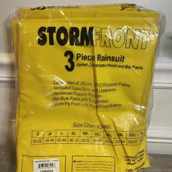 Cordova Stormfront RAINSUIT 3 PC. Size 4XXL Jacket,detachable Hood & Bib Pants