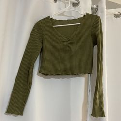 Green Crop Top