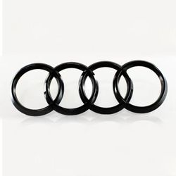 Brand New 7.59'' Audi Rings ABS Black Rear Trunk A1 A3 A4 S4 A5 S5 A6 S6 Back Badge Emblem