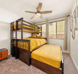 Solid Wood Triple Bunk Bed — Twin/Full + Pull-Out Trundle (Mattresses Included)