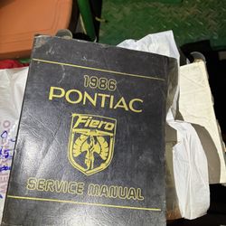 1986 Poniac Fiero Owners Manuals And Service Manual