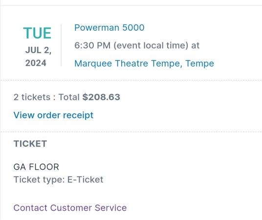Powerman 5000 Tickets Tomorrow Night!