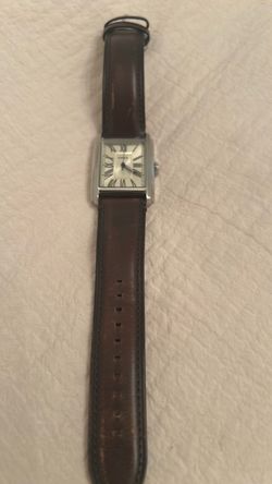 Fossil Rectangle Watch Brown Leather Strap