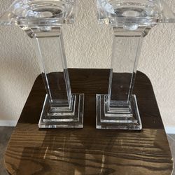 Glass Candle Holders    No Chips 