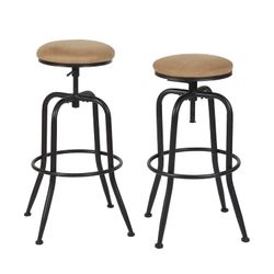 Open Box Homy Casa ANACLETUS SUEDE 12.8" L x 16.54" W Bar Stool for Home and Workspace
