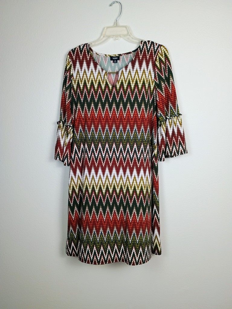 Tacera Round neckline Retro Sheath Dress with Bell Sleeves - Medium