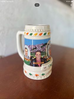 Limited Edition 1991 Oak Tree Racing Association All-Time Leading Stakes Winning Trainers Horse Racing Beer Stein Cup Mug