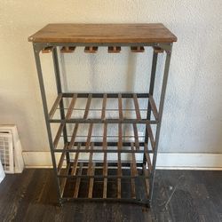 Erika Metal And Wood 24 Bottle Wine Rack