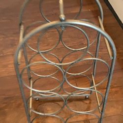 Vintage Iron Wine Rack For 7 Bottles