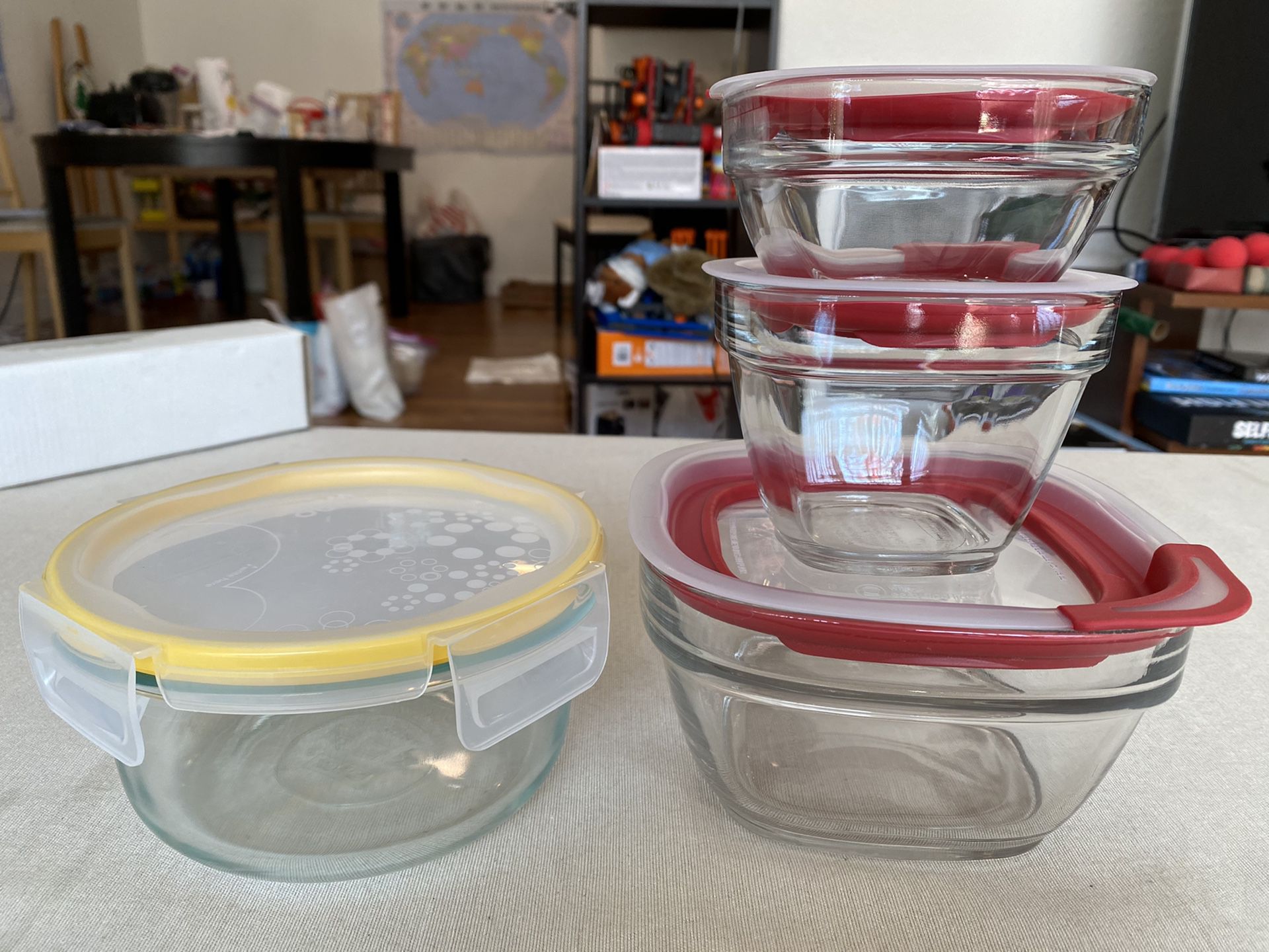 Glass food containers -4items for microwave