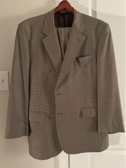 Jos. A. Bank Taupe Houndstooth Men's Blazer size 46R pants 41R