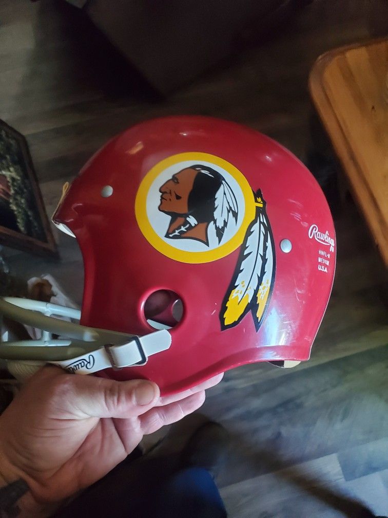 Vintage Rawlings HNFL-N Football Helmet Washington Redskins W/Chin Guard