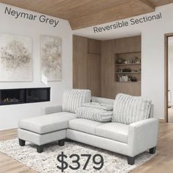 Neymar Grey Reversible Sectional 