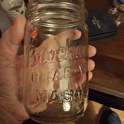 Vintage Brockway Csnning Jar Clear-view Mason Jar