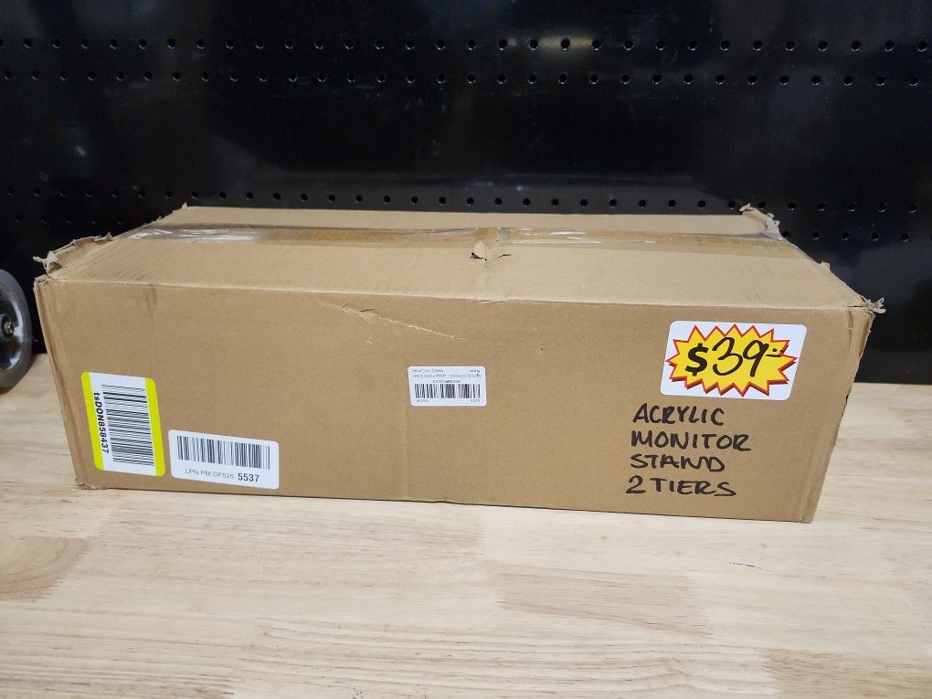 Acrylic Monitor Stand, 2 Tiers Computer Monitor Riser(20x8x5.5 Inch), Monitor Riser/Computer Stand for Home,Office,Business,PC Desk Stand for Keyboard