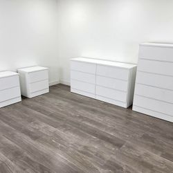 Dresser , Chest And 2 Nightstands - Cómoda, Gavetero Y 2 Mesitas De Noche 