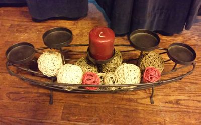 Wrought iron candle holder and display