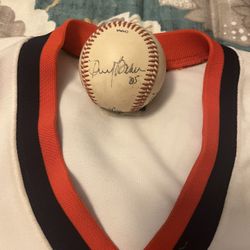 Astro Jersey And Dusty Baker Signed Baseball 
