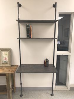 WALL DESK with SHELVING!! CUSTOM MADE!!NO front desk legs to get in the way!Other sizes available!!