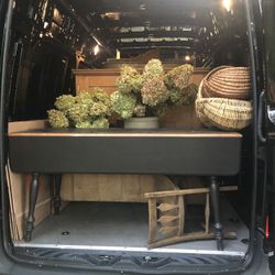 Black Vintage Antique Drop Leaf Table !