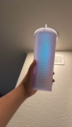 iridescent grid cup from stabucks
