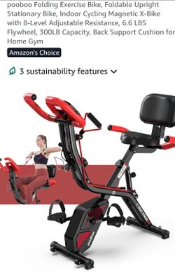 Stationary exercise bike with tension bands