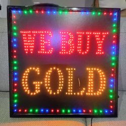 We Buy Gold Sign With Running Lights All Around 24 X 24