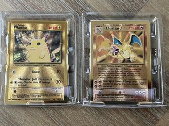 Charizard And Pikachu Promo Metal Cards