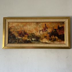 ANTIQUE MID CENTURY MODERN ABSTRACT EXPRESSIONIST OIL PAINTING VINTAGE GRIFFITH