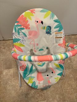 Baby Bouncer Seat Tropical Flamingo Print