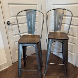 MOVING SALE: Set of 2 Premium Industrial Bar Stools