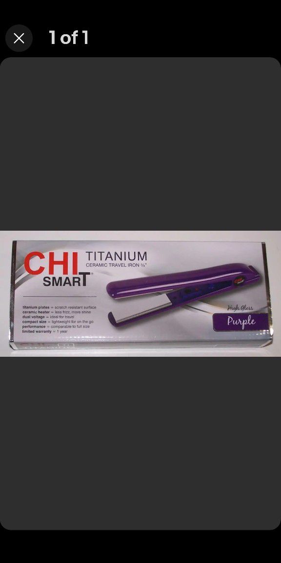 CHI Smart Titanium Ceramic Travel Iron & CHI Carrying Case W/ 2 hair products Included 