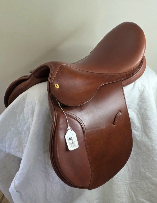 Exselle 18" English All-Purpose Saddle Medium Tree Tan Leather New w/ Cover