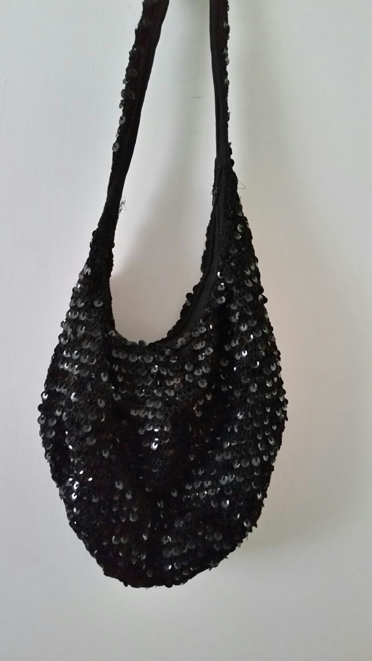 Black sequin purse