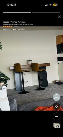 Pair of Adjustable Height Bar Stools Leather Chairs