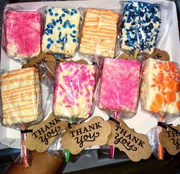 Dipped rice Krispy pops