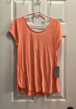 Coral Sparkle Short Sleeve Top