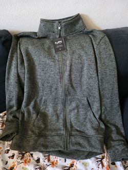 Heathered fleeced jacket