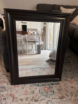 Mirror With Brown boarder