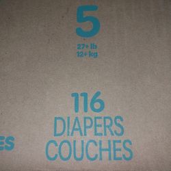 PAMPERS SIZE 5 $45 OR TRAÐE FOR ENFAMIL OR SIMILAC 4 CANS FOR BOX