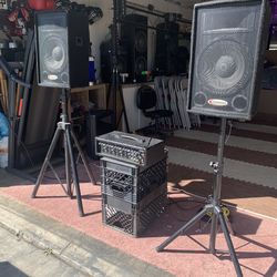 Party Speakers and power mixer