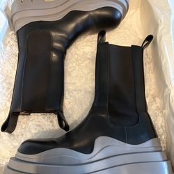 Black and Gray Bottega Boots Size 42