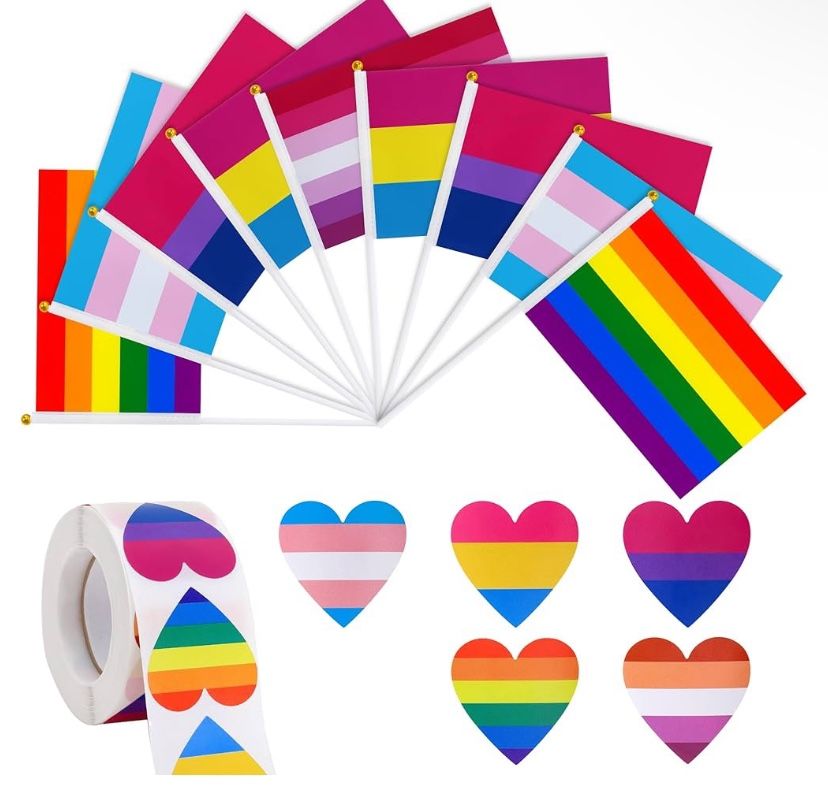 50 Pack Pride Flag and 500Pcs Pride Stickers