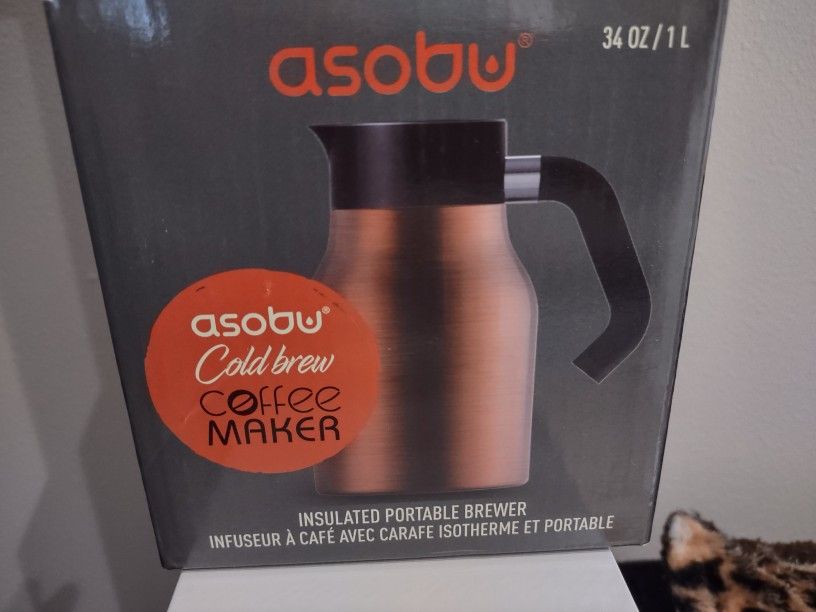 asobu Cold Brew Coffee Maker With Insulated 34 Oz Stainless Steel