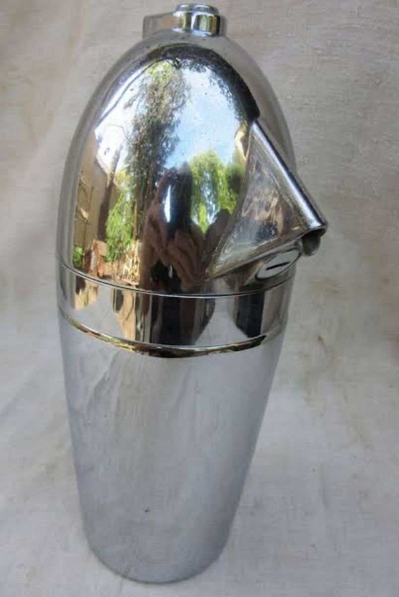 Mid Century Modern -Walter Kidde Norman Bel Geddes Soda King Syphon Bottle all Chrome.