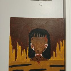 hurt no face girl painting 