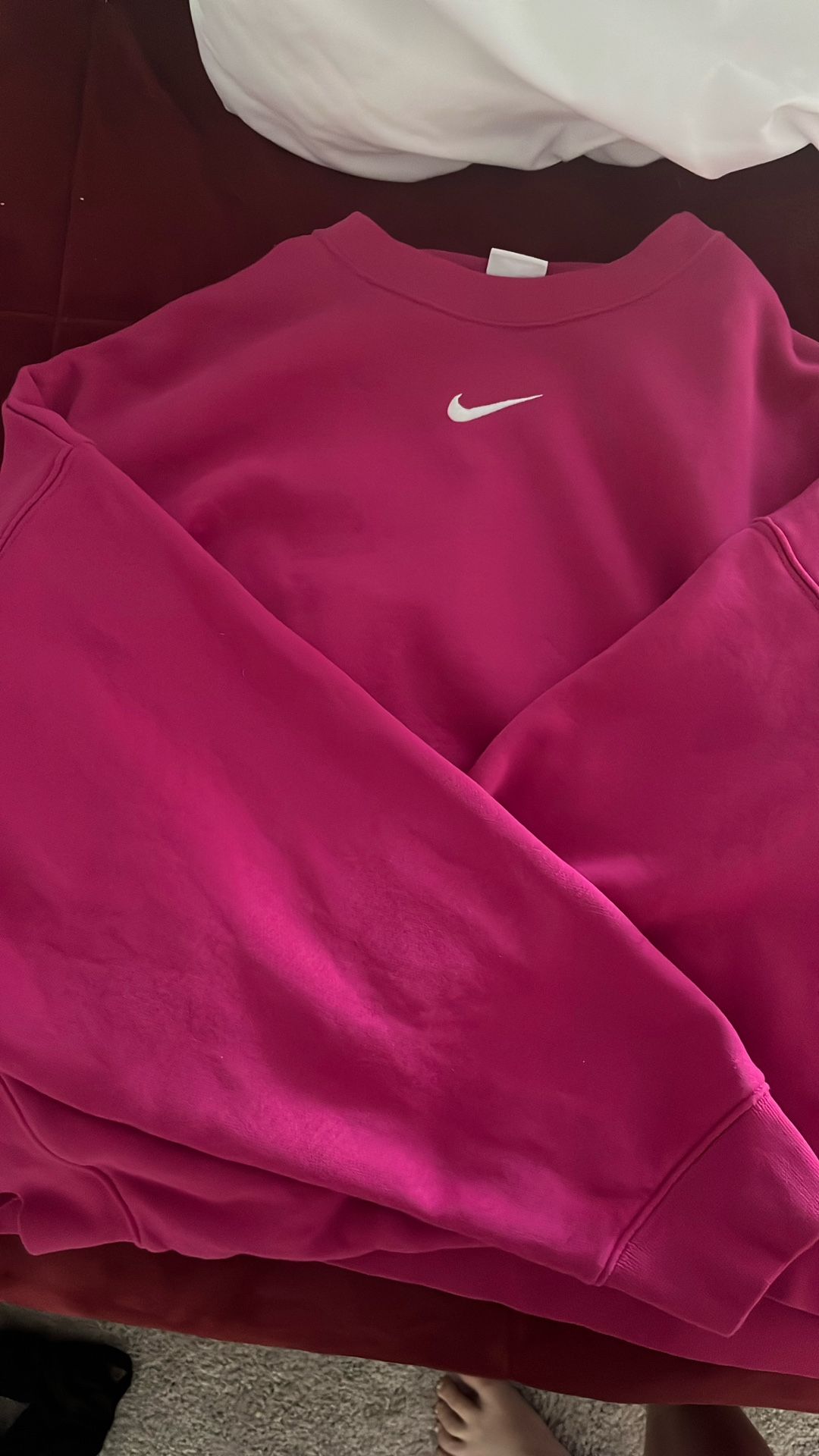 Pink Cropped Nike Hoodie