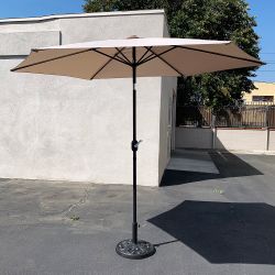 New in box $70 Patio Umbrella Set (10 FT Umbrella and 26lbs Weight Base) Tilt Crank, Outdoor Garden Market