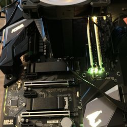 z390 Aorus pro wifi with intel i7 8700k 6 core 12 threads and 16gb 3000 corsair ram combo