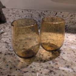 Amber Colored Stemless Glasses